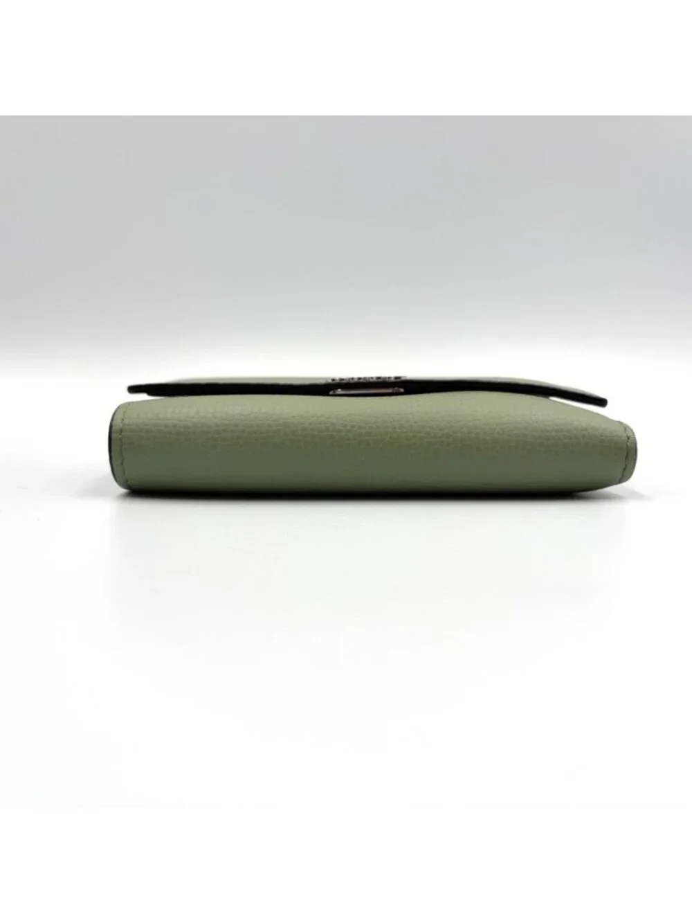 Loewe Wallet Khaki Green Anagram Trifold Silver